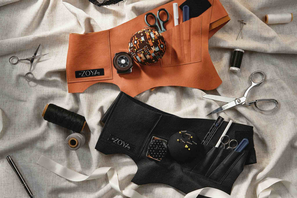 picture of  fashion designer toolbelt in black and copper leather by Zoya 